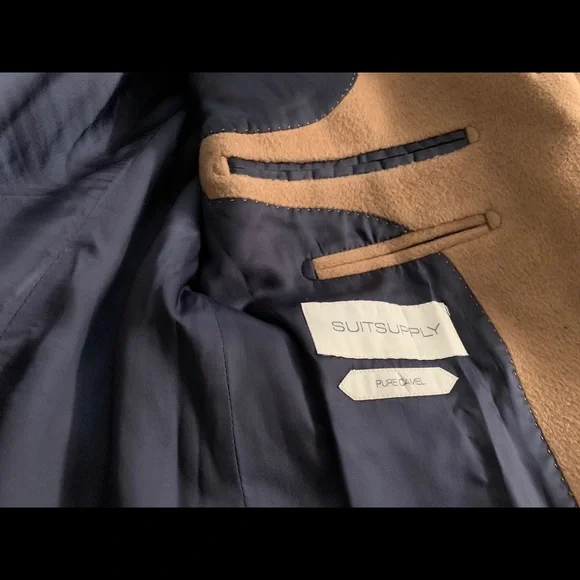 Suitsupply Mid Brown Overcoat (44)- Pure Camel